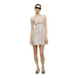 Reformation Tan Sundress Sleeveless Square Neck Casual Summer Midi Dress